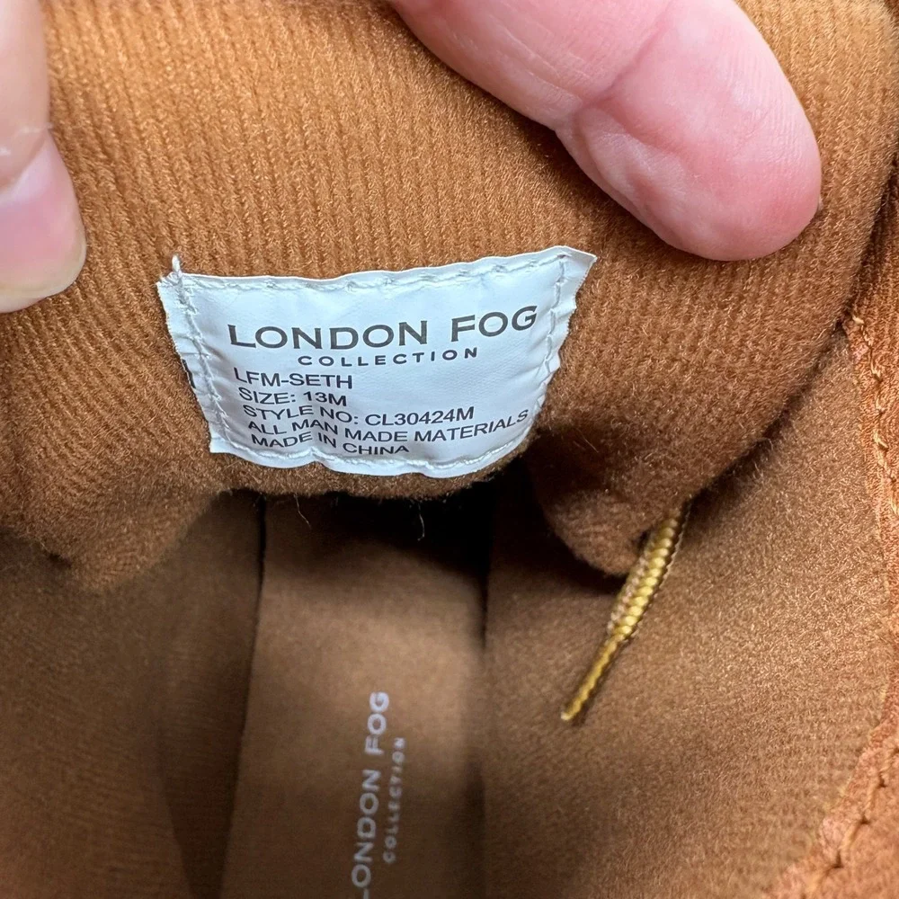 New 13 London Fog Seth Duck Boots Men Cognac Brown CL30424M Rain/Snow  Size :13